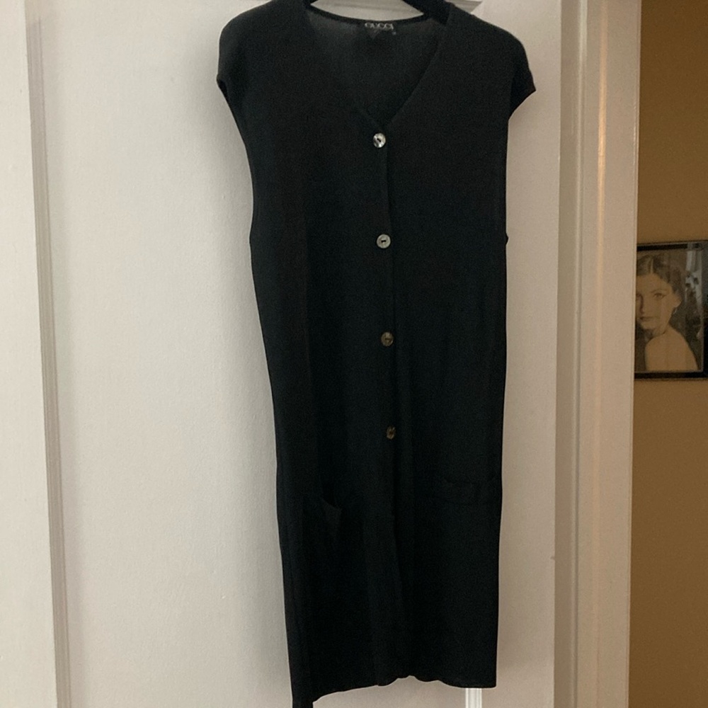 GUCCCI  black fine knit dress/vest 1980s NOT eIiene Fisher